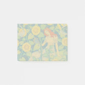 Vloeiende kindervrouw in zonnebloempitten post-it® notes (Voorkant)