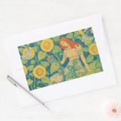 Vloeiende kindervrouw in zonnebloempitten rechthoekige sticker (Envelop)