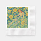 Vloeiende kindervrouw in zonnebloempitten servet (Voorkant)