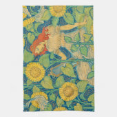 Vloeiende kindervrouw in zonnebloempitten theedoek (Verticaal)