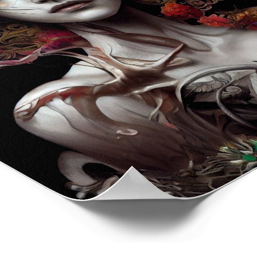 Vloeiende koningin Surreal Gothic Fantasy Art Post Poster (Hoek)