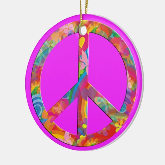 Vloeiende kracht | Roze Keramisch Ornament (Links)