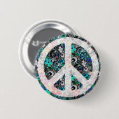 Vloeiende kracht vrede II | Licht Ronde Button 5,7 Cm (Voorkant /achterkant)