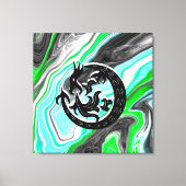 Vloeiende kunst met dragon canvas afdruk (Voorkant)