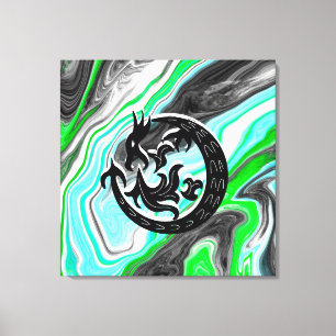 Vloeiende kunst met dragon canvas afdruk