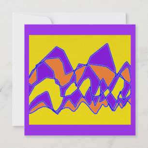 Vloeiende kunstpatroon paarse en mosterdkleuren