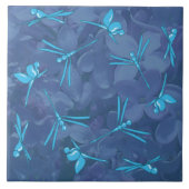 Vloeiende lichte blauwe dragonvlieg tegeltje (Voorkant)