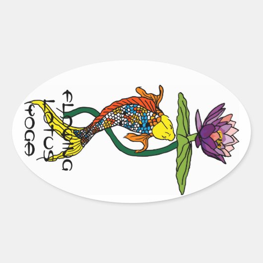 Vloeiende Lotus Yoga Sticker (Voorkant)