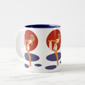 Vloeiende maaltijden tweekleurige koffiemok (Voorkant links)