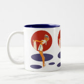 Vloeiende maaltijden tweekleurige koffiemok (Links)