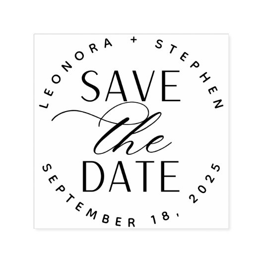 Vloeiende Manuscript Weddenschap sparen de Datum Zelfinktende Stempel (Design)