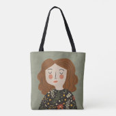 Vloeiende meisjesillustratie tote bag (Achterkant)