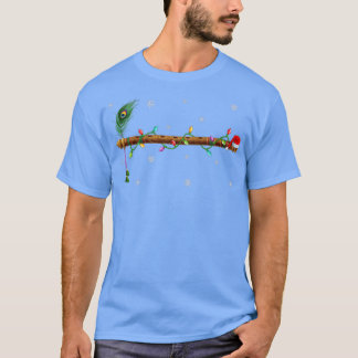 Vloeiende muziek met luciferende kerstverlichting t-shirt