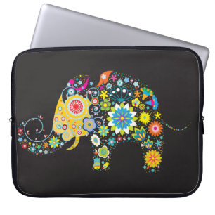 Vloeiende olifantenretro-Mode Laptop Sleeve