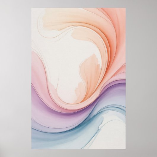 Vloeiende Pastels Poster (Voorkant)