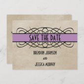 Vloeiende rand Opslaan Datum Briefkaart (Voorkant / Achterkant)