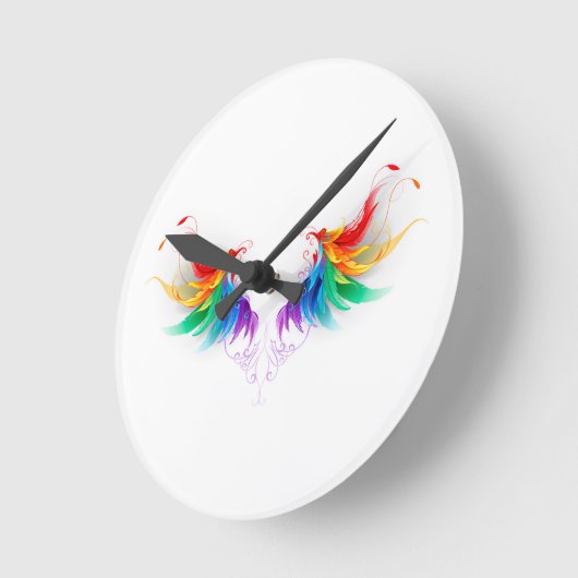 Vloeiende regenboogvleugels ronde klok (Hoek)