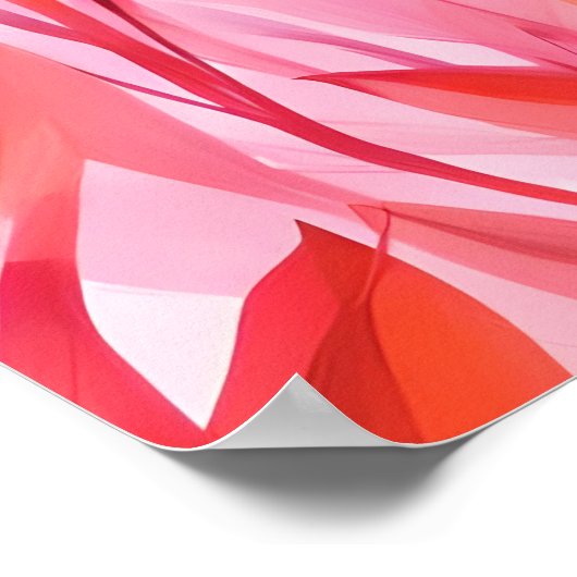 vloeiende roze bloem poster (Hoek)