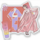 Vloeiende Roze Hanbok & Glow BB Cream Sticker (Voorkant)