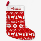 Vloeiende schokdemper Silhouettes Pattern Cute Hon Kleine Kerstsok (Voorkant)