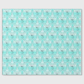 Vloeiende schoonheid: Aqua Line Art Gift Wrap Roll Cadeaupapier (Vlak)