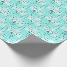 Vloeiende schoonheid: Aqua Line Art Gift Wrap Roll