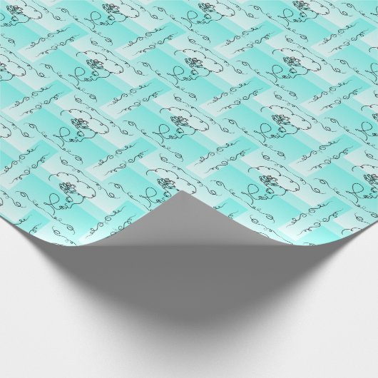 Vloeiende schoonheid: Aqua Line Art Gift Wrap Roll Cadeaupapier (Hoek)