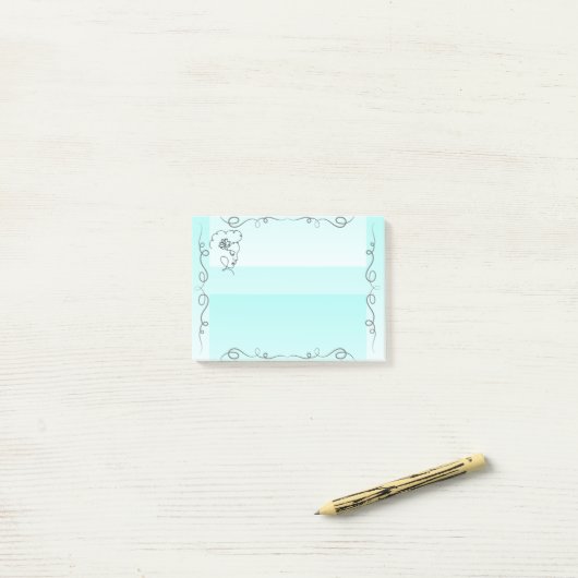 Vloeiende schoonheid Aqua Sticky Notes (Op bureau)