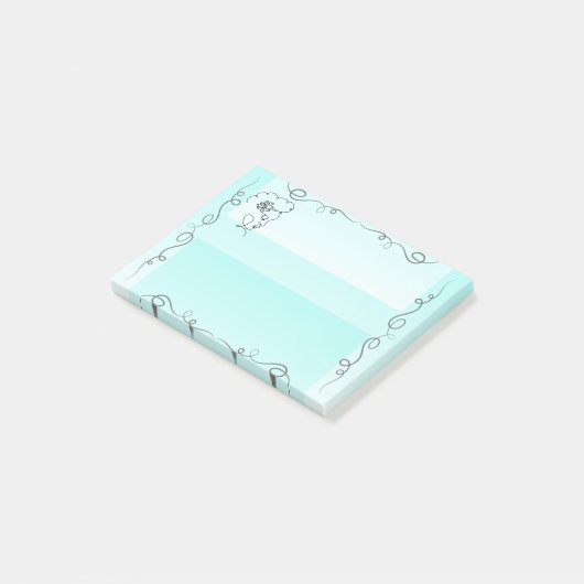 Vloeiende schoonheid Aqua Sticky Notes (Schuin)