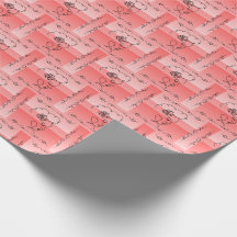 Vloeiende schoonheid: Coral Line Art Gift Wrap Rol