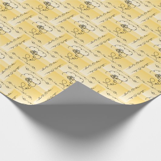 Vloeiende schoonheid: Goldenrod Line Art Gift Wrap Cadeaupapier (Hoek)