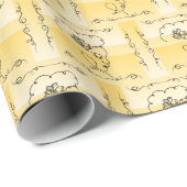 Vloeiende schoonheid: Goldenrod Line Art Gift Wrap Cadeaupapier (Rol Hoek)