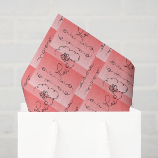 Vloeiende schoonheid koraal tissuepapier (Cadeauzakje)
