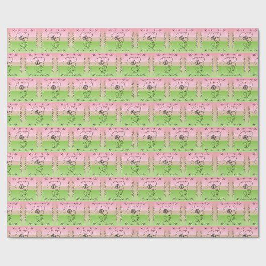 Vloeiende schoonheid: Peony Line Art Gift Wrap Rol Cadeaupapier (Vlak)