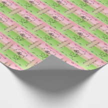 Vloeiende schoonheid: Peony Line Art Gift Wrap Rol