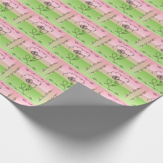 Vloeiende schoonheid: Peony Line Art Gift Wrap Rol Cadeaupapier (Hoek)