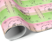 Vloeiende schoonheid: Peony Line Art Gift Wrap Rol Cadeaupapier (Rol Hoek)
