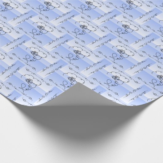 Vloeiende schoonheid: Periwinkle Line Art Gift Wra Cadeaupapier (Hoek)