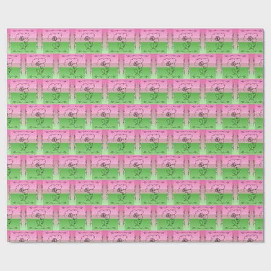 Vloeiende schoonheid: Roselle Line Art Gift Wrap R Cadeaupapier (Vlak)