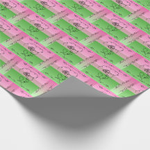 Vloeiende schoonheid: Roselle Line Art Gift Wrap R