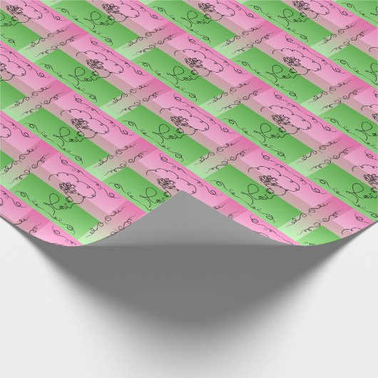 Vloeiende schoonheid: Roselle Line Art Gift Wrap R Cadeaupapier (Hoek)