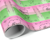 Vloeiende schoonheid: Roselle Line Art Gift Wrap R Cadeaupapier (Rol Hoek)