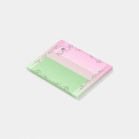 Vloeiende schoonheid Roselle Sticky Notes (Schuin)