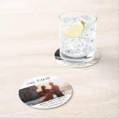 Vloeiende Script-foto De datum-ronde papieren caca Ronde Kartonnen Onderzetter (Insitu)