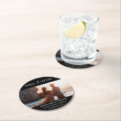 Vloeiende Script-foto De datum-ronde papieren caca Ronde Kartonnen Onderzetter (Insitu)