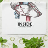 Vloeiende spieren binnen (grijs anatomiehart) theedoek (Gevouwen)