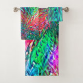 Vloeiende spiraal in overlappende showkleurige vle bad handdoek (Insitu)
