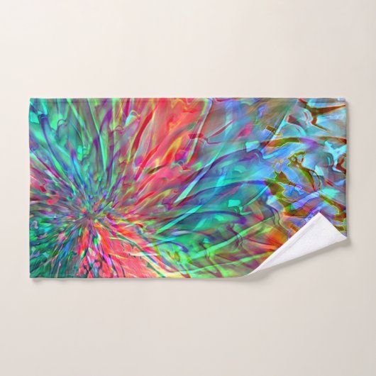 Vloeiende spiraal in overlappende showkleurige vle bad handdoek (Handdoek)