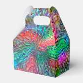 Vloeiende spiraal in overlappende showkleurige vle bedankdoosjes (Achterkant)