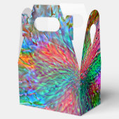 Vloeiende spiraal in overlappende showkleurige vle bedankdoosjes (Geopend)